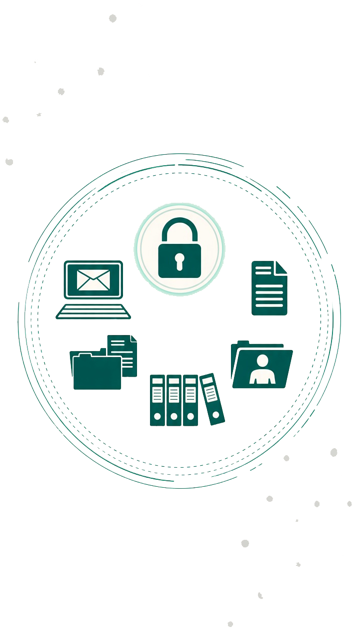 Datenschutz und Verschwiegenheit bei der Verarbeitung von E-Mails, Dokumenten, Ordnern und Akten
